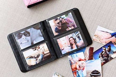Zink 2x3 Photo Album 64-Pocket Mini Photo Album w/ Transparent Window Cover for 2”x3” ZINK Zero Ink Photo Paper Compatible with Kodak, Lifeprint, Polaroid, HP, Canon, Fujifilm 2x3" Photos
